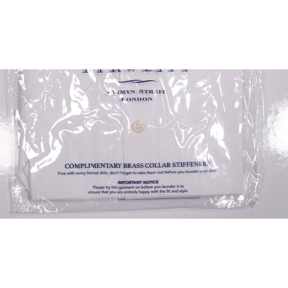 Charles Tyrwhitt White Poplin Short Sleeve Button-Up Shirt Men's (39) 15.5 New! - Picture 2 of 3